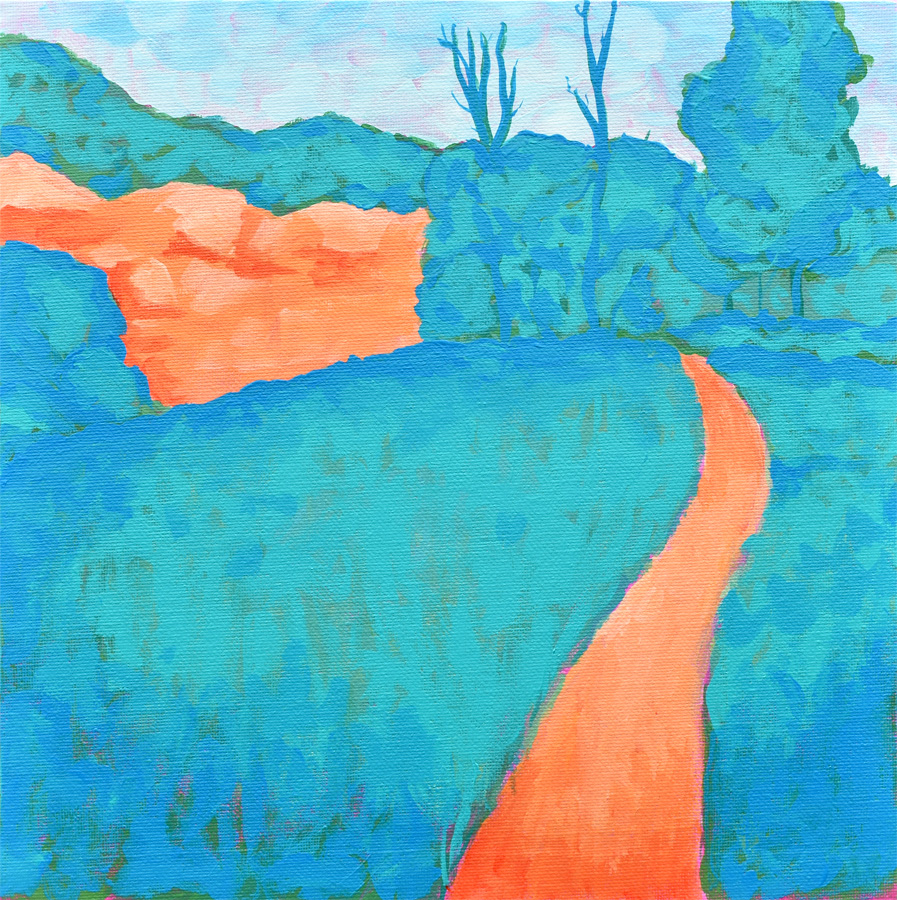 "The Next Swimming Hole" - Acrylic On Canvas - 12"x12"