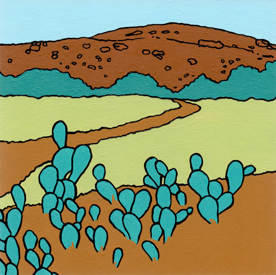 "View Of Enchanted Rock" - Acrylic Paint On Panel - 6"x6"
