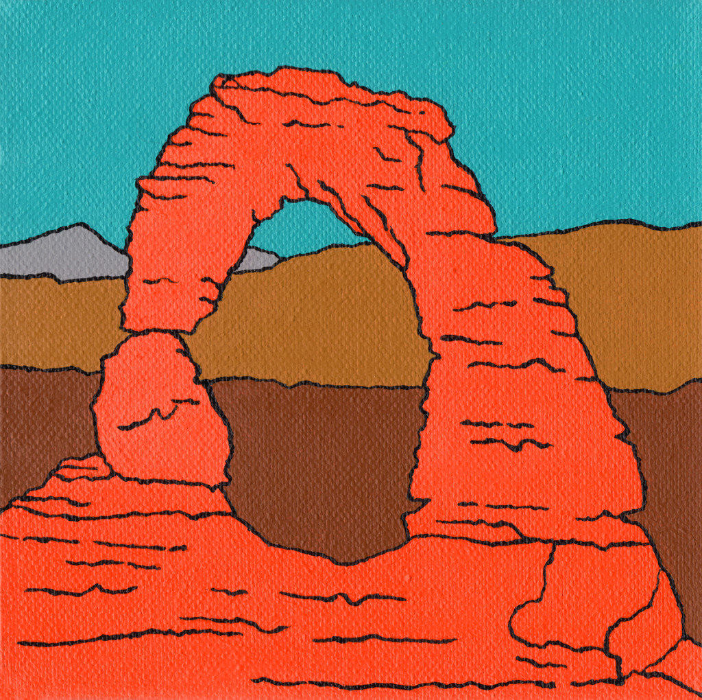 “Delicate Arch,” Acrylic On Canvas, 6″x6″