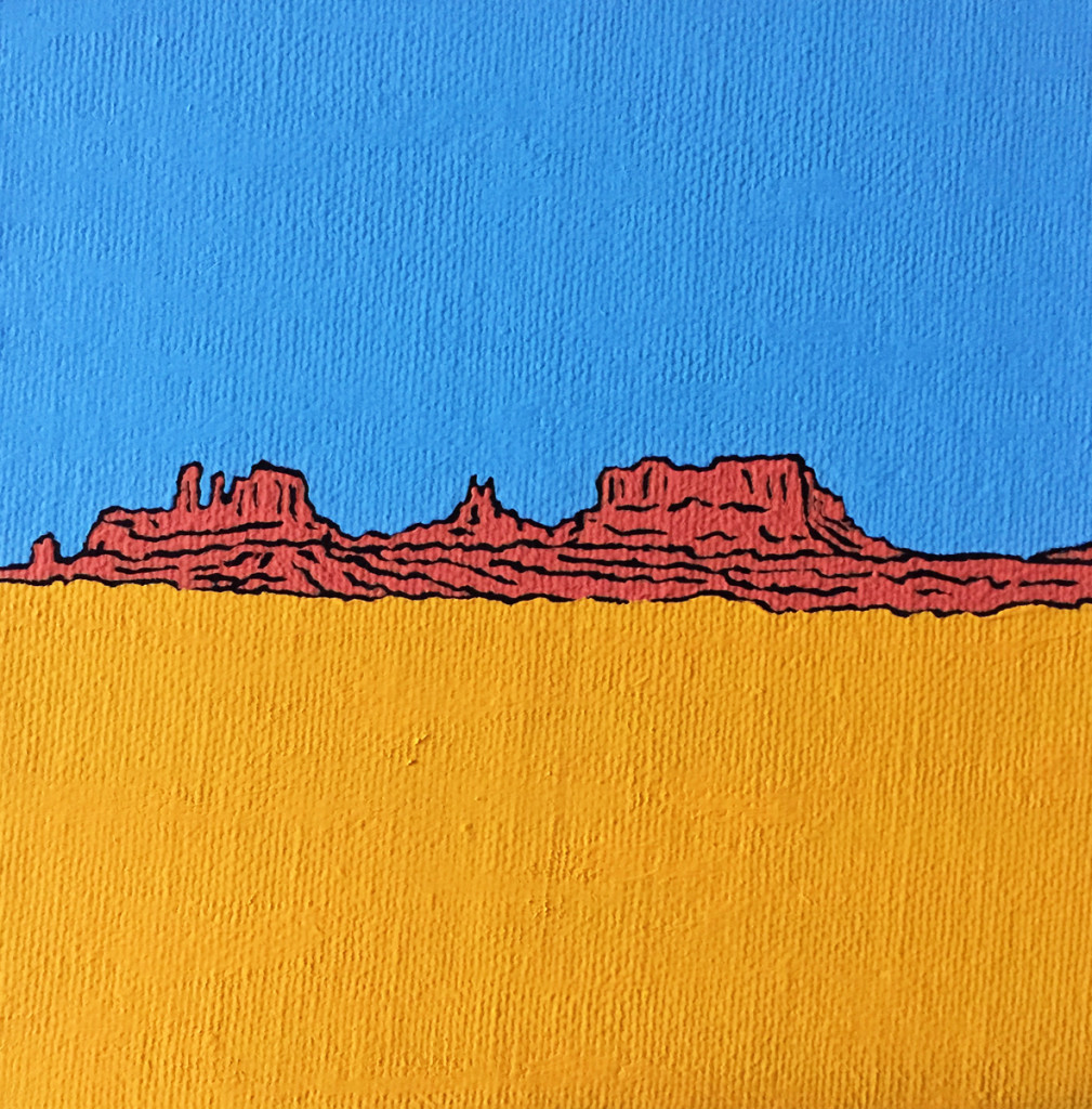 “Monument Valley,” Gouache On Canvas, 6″x6″