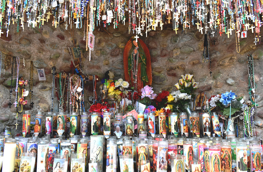 Offerings left at the Chimayo Sanctuary.