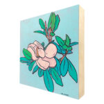 Side view of Magnolia painting.