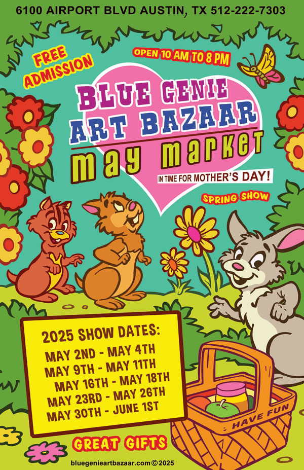 Flyer for Blue Genie's May Market.